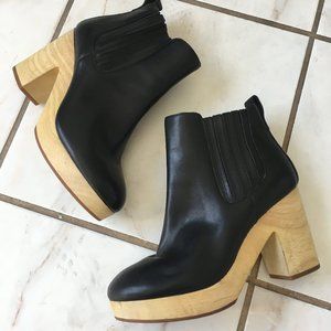 Madewell 8 Marco Chelsea Boot Black Wood Heels